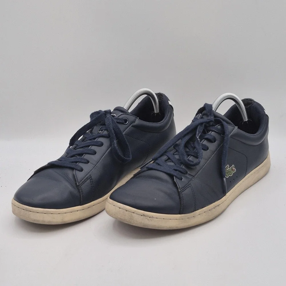 Lacoste Shoes Mens Size 10 Navy Carnaby Evo BL 1 Leather Sneakers‎ 733SPM1002003